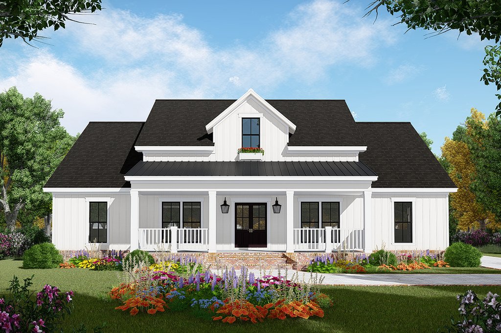 Farmhouse Style House Plan - 3 Beds 2 Baths 1800 Sq/Ft Plan #21-451