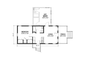 Floor Plan - Main Floor for Cottage House Plan #514-20 - 2 bed, 2 bath