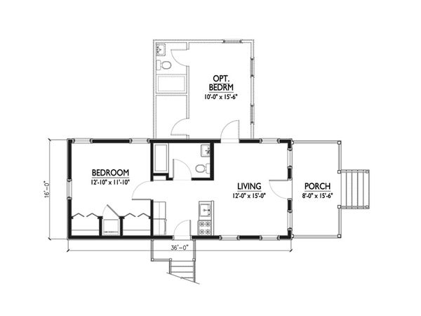 Cottage Floor Plan - Main Floor Plan #514-20