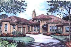 Mediterranean Exterior - Front Elevation Plan #135-132