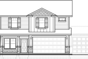 Exterior - Front Elevation 3 for Traditional House Plan #1073-9 - 4 bed, 3.5 bath