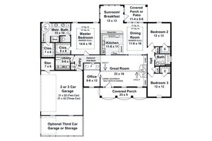 Floor Plan - Main Floor for Country House Plan #21-611 - 3 bed, 2 bath