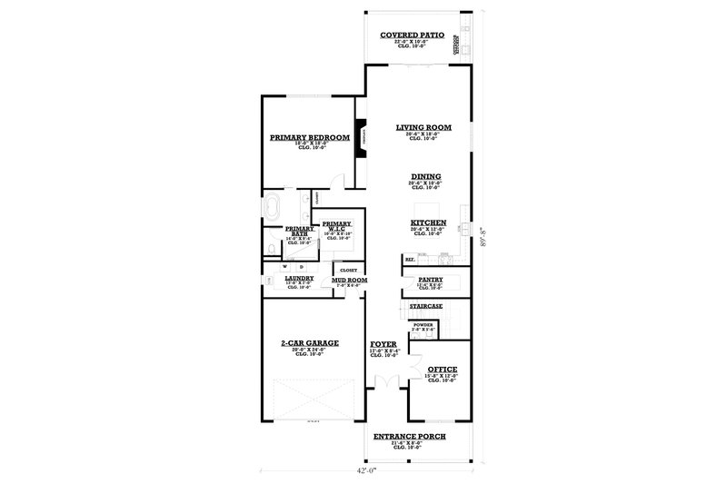 Architectural House Design - Floor Plan - Main Floor for Farmhouse House Plan #1112-11 - 4 bed, 3.5 bath