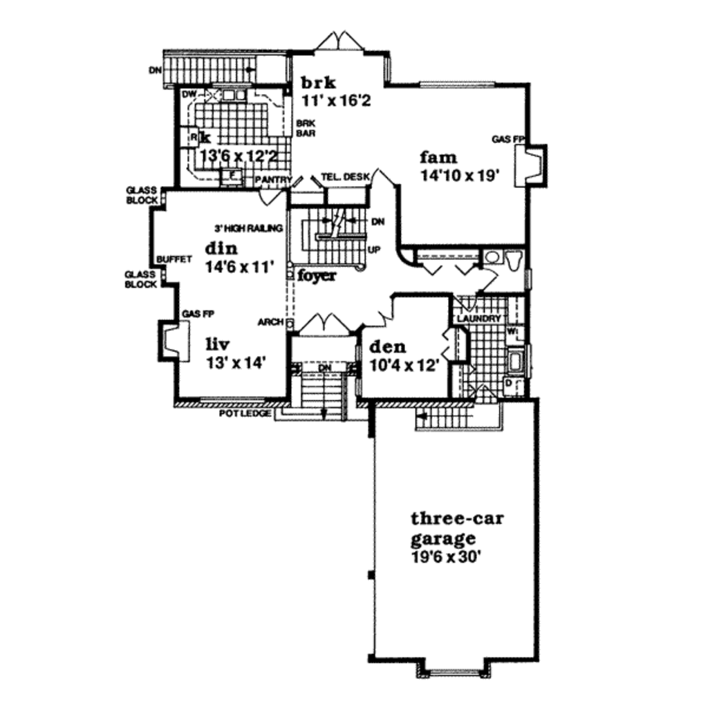 European Style House Plan - 4 Beds 2.5 Baths 3207 Sq/Ft Plan #47-485 ...