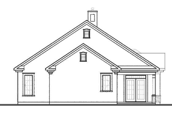 Exterior - Rear Elevation for Mediterranean House Plan #23-2217 - 3 bed, 2.5 bath