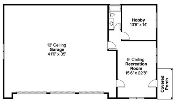 Craftsman Floor Plan - Main Floor Plan #124-796
