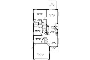 Floor Plan - Main Floor for Mediterranean House Plan #417-111 - 3 bed, 2 bath
