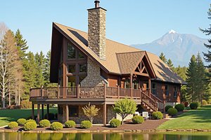 Exterior - Front Elevation 4 for Cabin House Plan #3-272 - 4 bed, 2 bath