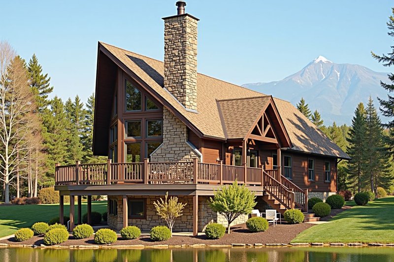 Architectural House Design - Exterior - Front Elevation 4 for Cabin House Plan #3-272 - 4 bed, 2 bath