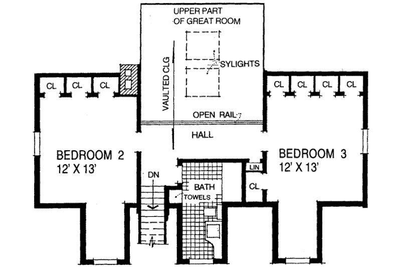 Architectural House Design - Floor Plan - Upper Floor for Country House Plan #315-104 - 3 bed, 2.5 bath