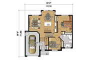 Contemporary Style House Plan - 2 Beds 1 Baths 998 Sq/Ft Plan #25-4369 