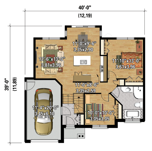 Contemporary Floor Plan - Main Floor Plan #25-4369