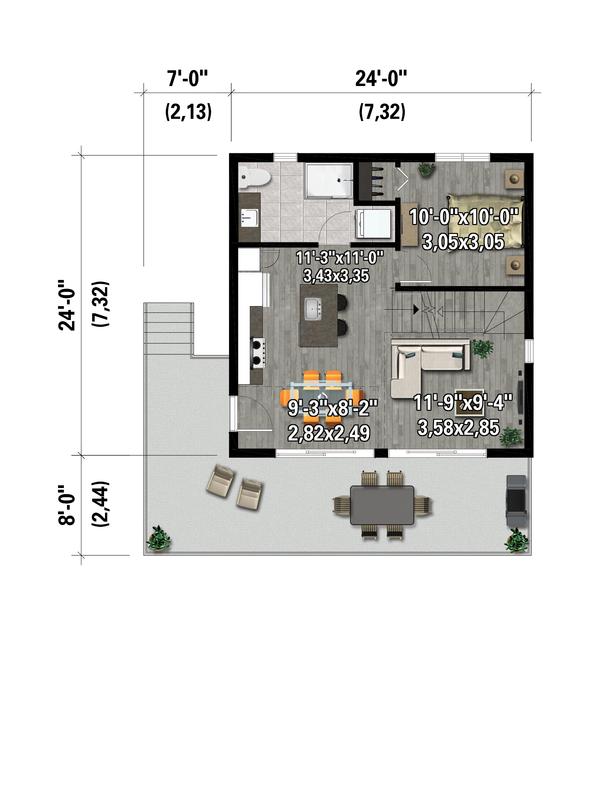 Cabin Floor Plan - Main Floor Plan #25-4968