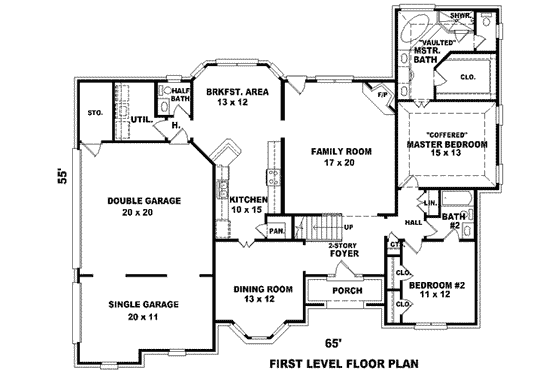 Floor Plan - Main Floor for European House Plan #81-962 - 4 bed, 3.5 bath