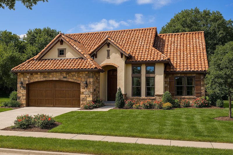 Home Plan - Mediterranean Exterior - Front Elevation Plan #17-2925