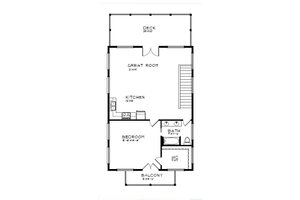 Floor Plan - Upper Floor for Barndominium House Plan #515-50 - 1 bed, 2 bath