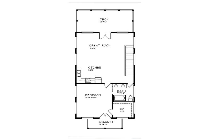 Architectural House Design - Floor Plan - Upper Floor for Barndominium House Plan #515-50 - 1 bed, 2 bath