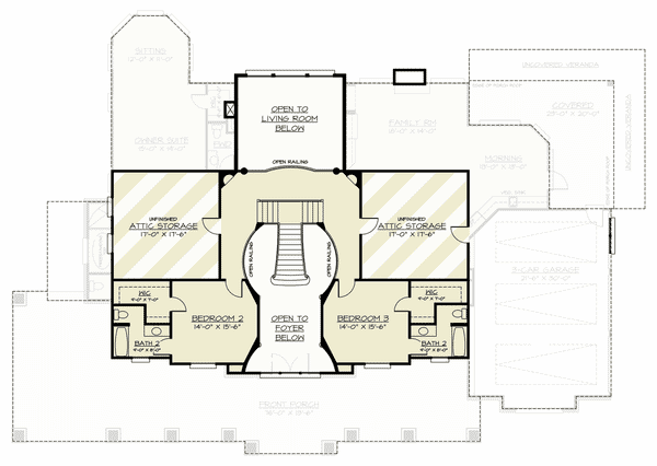 Farmhouse Floor Plan - Upper Floor Plan #119-454