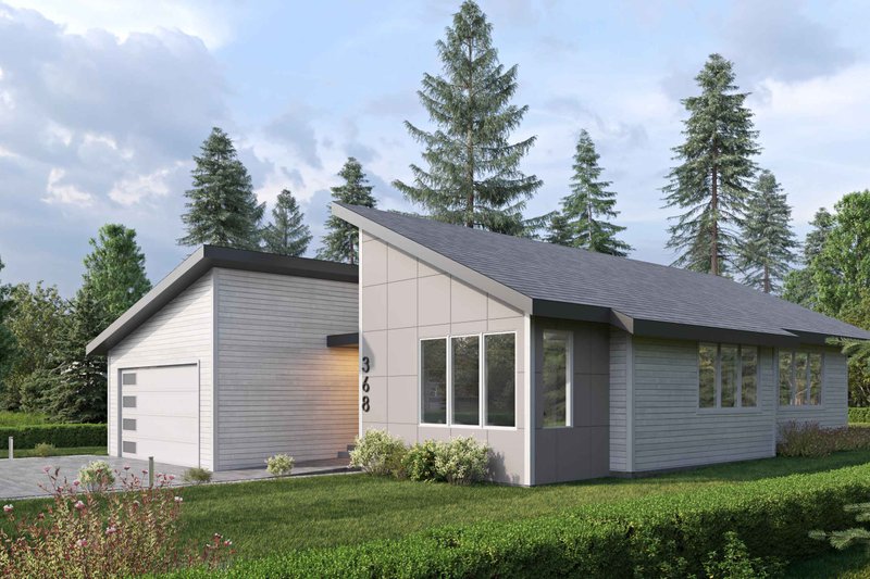 House Blueprint - Exterior - Front Elevation 4 for Contemporary House Plan #1066-229 - 3 bed, 2 bath
