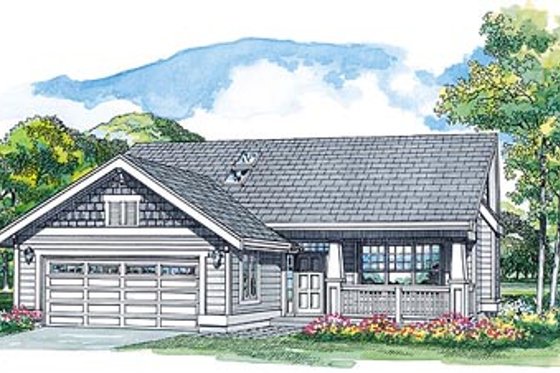 Exterior - Front Elevation for Craftsman House Plan #47-371 - 3 bed, 2 bath