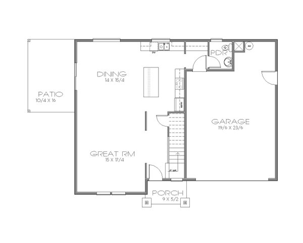 Craftsman Floor Plan - Main Floor Plan #423-73