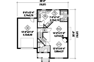 Floor Plan - Main Floor for Traditional House Plan #25-4558 - 3 bed, 1 bath