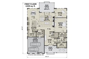 Floor Plan - Main Floor for Farmhouse House Plan #51-1213 - 4 bed, 3.5 bath