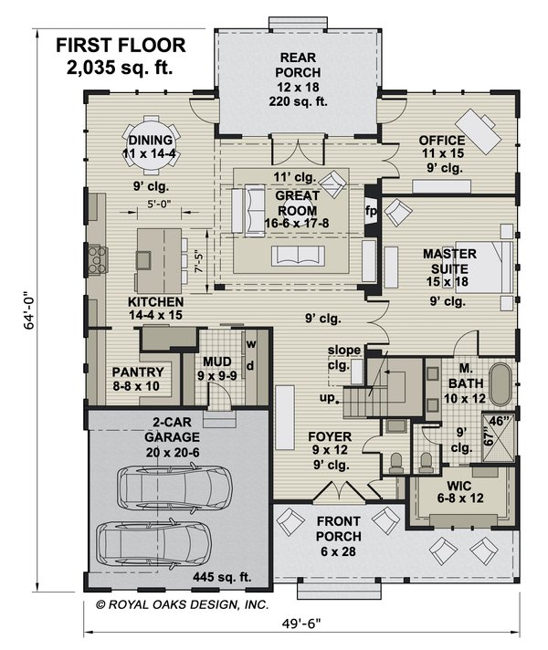 Farmhouse Floor Plan - Main Floor Plan #51-1213
