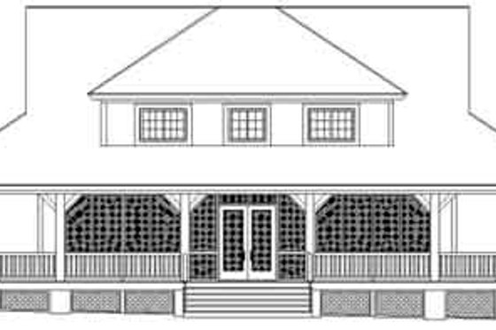 Exterior - Rear Elevation for Southern House Plan #81-738 - 3 bed, 2.5 bath