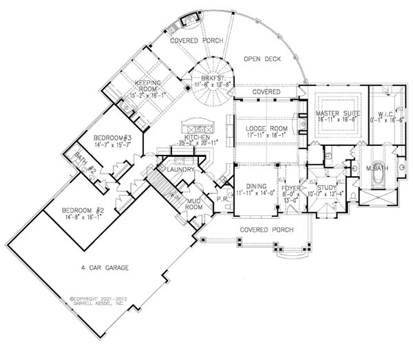 Craftsman Floor Plan - Main Floor Plan #54-496