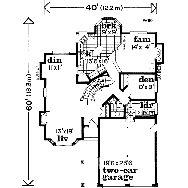 Traditional Floor Plan - Main Floor Plan #47-549