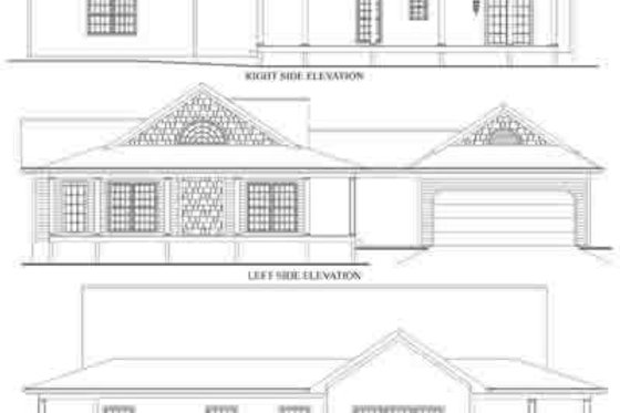Exterior - Rear Elevation 1 for Country House Plan #71-103 - 3 bed, 2 bath