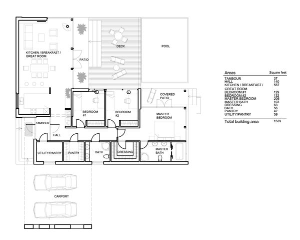 Modern Floor Plan - Main Floor Plan #552-2