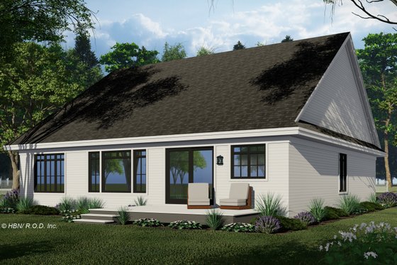 Exterior - Rear Elevation 2 for Farmhouse House Plan #51-1327 - 3 bed, 2.5 bath