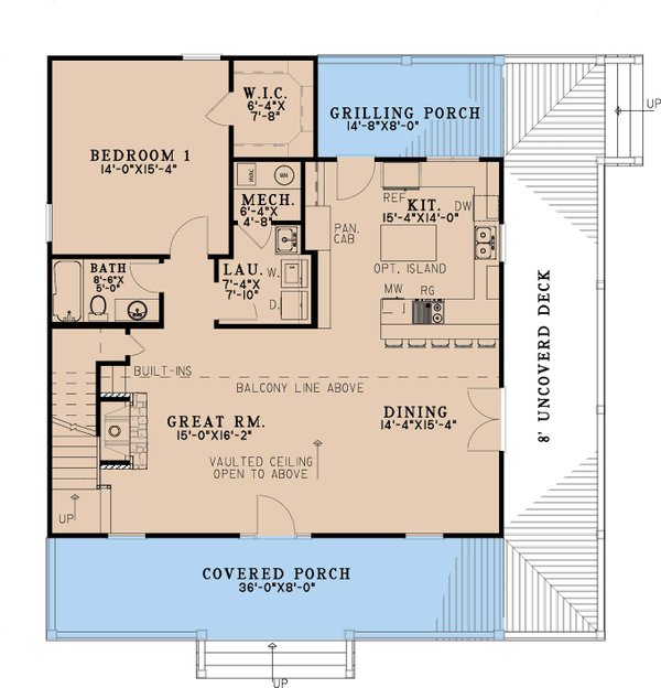 House Blueprint - Cabin Floor Plan - Main Floor Plan #923-453