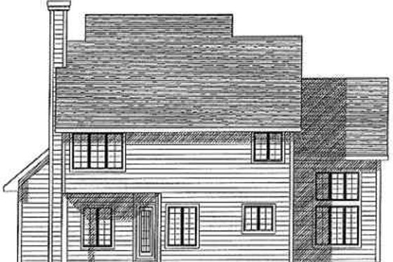 Exterior - Rear Elevation for Traditional House Plan #70-358 - 3 bed, 2.5 bath