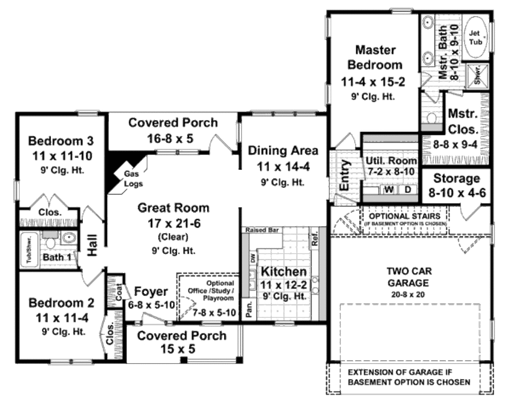 Ranch Style House Plan 3 Beds 2 Baths 1600 Sq Ft Plan Ranch Style House Plan 3 Beds 2 Baths 1600 Sq Ft Plan