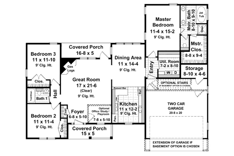 Dream House Plan - Floor Plan - Main Floor for Ranch House Plan #21-143 - 3 bed, 2 bath