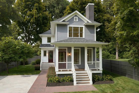 Exterior - Front Elevation for Craftsman House Plan #79-251 - 3 bed, 2 bath