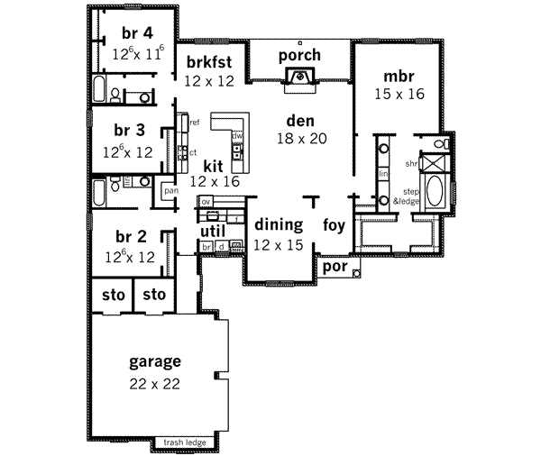 European Floor Plan - Main Floor Plan #16-330