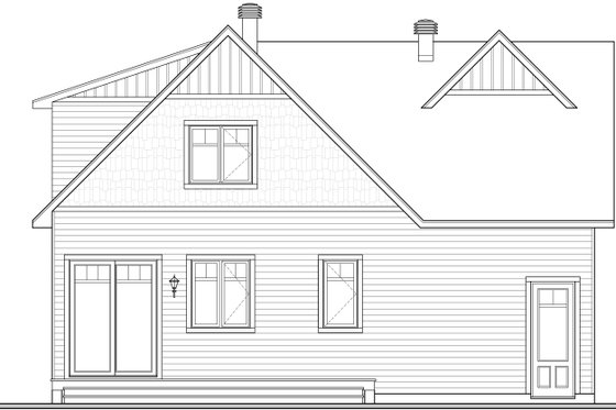 Exterior - Rear Elevation for Farmhouse House Plan #23-2763 - 3 bed, 2.5 bath