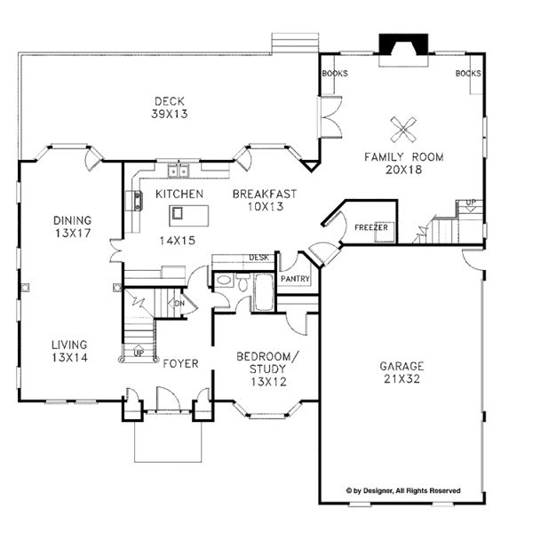 Home Plan - Mediterranean Floor Plan - Main Floor Plan #56-649