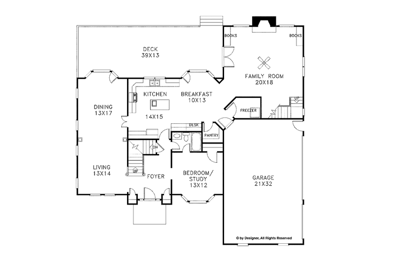 Dream House Plan - Floor Plan - Main Floor for Mediterranean House Plan #56-649 - 4 bed, 0 bath
