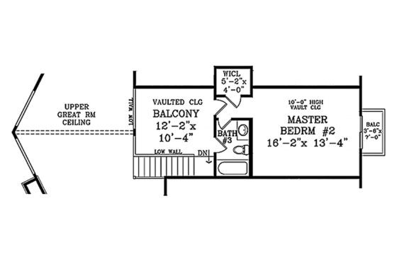 Floor Plan - Upper Floor for Cabin House Plan #314-285 - 3 bed, 3 bath