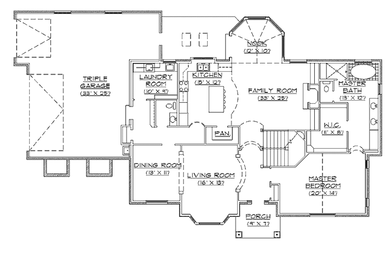 House Design - Floor Plan - Main Floor for Country House Plan #945-51 - 5 bed, 3.5 bath