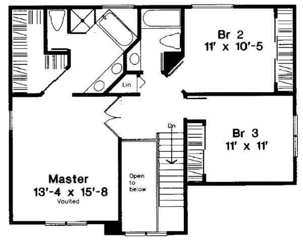House Blueprint - Country Floor Plan - Upper Floor Plan #300-113