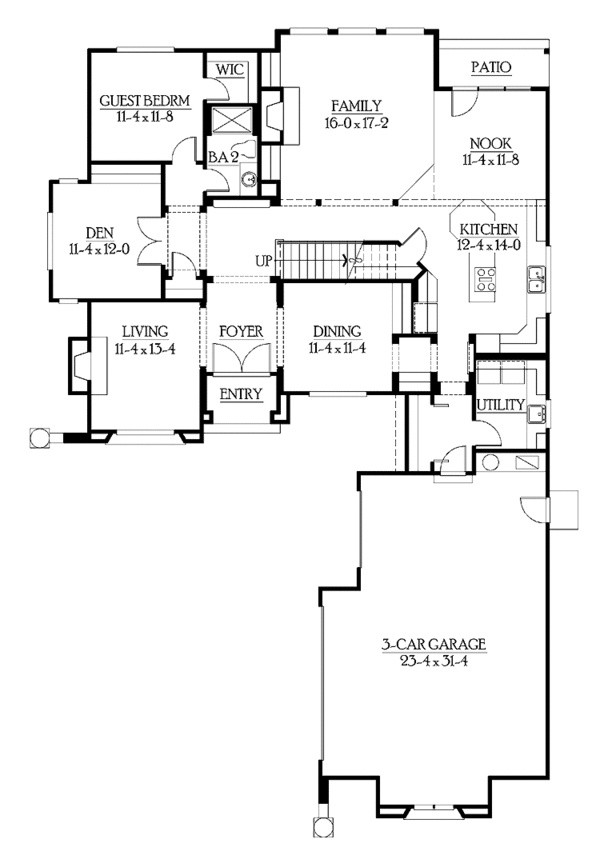House Plan Design - Prairie Floor Plan - Main Floor Plan #132-443