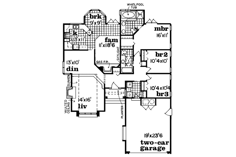 Home Plan - Floor Plan - Main Floor for Prairie House Plan #47-740 - 3 bed, 2 bath