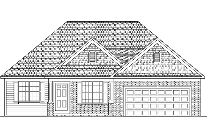 House Blueprint - Exterior - Front Elevation 3 for Traditional House Plan #328-345 - 3 bed, 2 bath