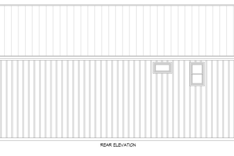 House Blueprint - Exterior - Rear Elevation for Barndominium House Plan #932-1459 - 2 bed, 2.5 bath